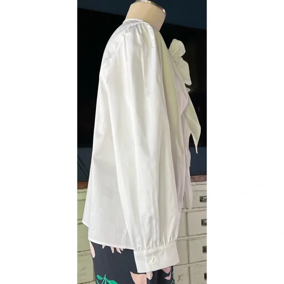 Anthropologie Maeve Poplin White Blouse M - Picture 9 of 14